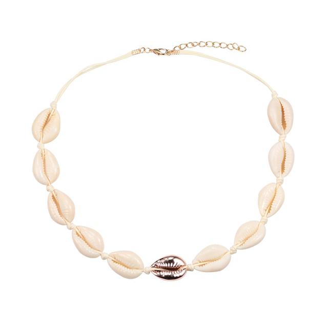 Conch Seashell Necklace Women Jewelry Summer Beach Shell Choker Bohemian Rope Cowrie Beaded Necklaces Handmade Collar Female