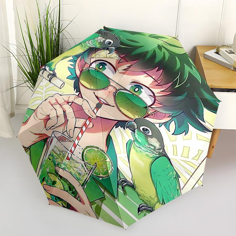 

1pc Boku no Hero Academia Katsuki Bakugo Outdoor Umbrella - Automatic Opening/Closing, Portable 3-Fold Design with 8-Rib Iron Frame - Perfect Gift for