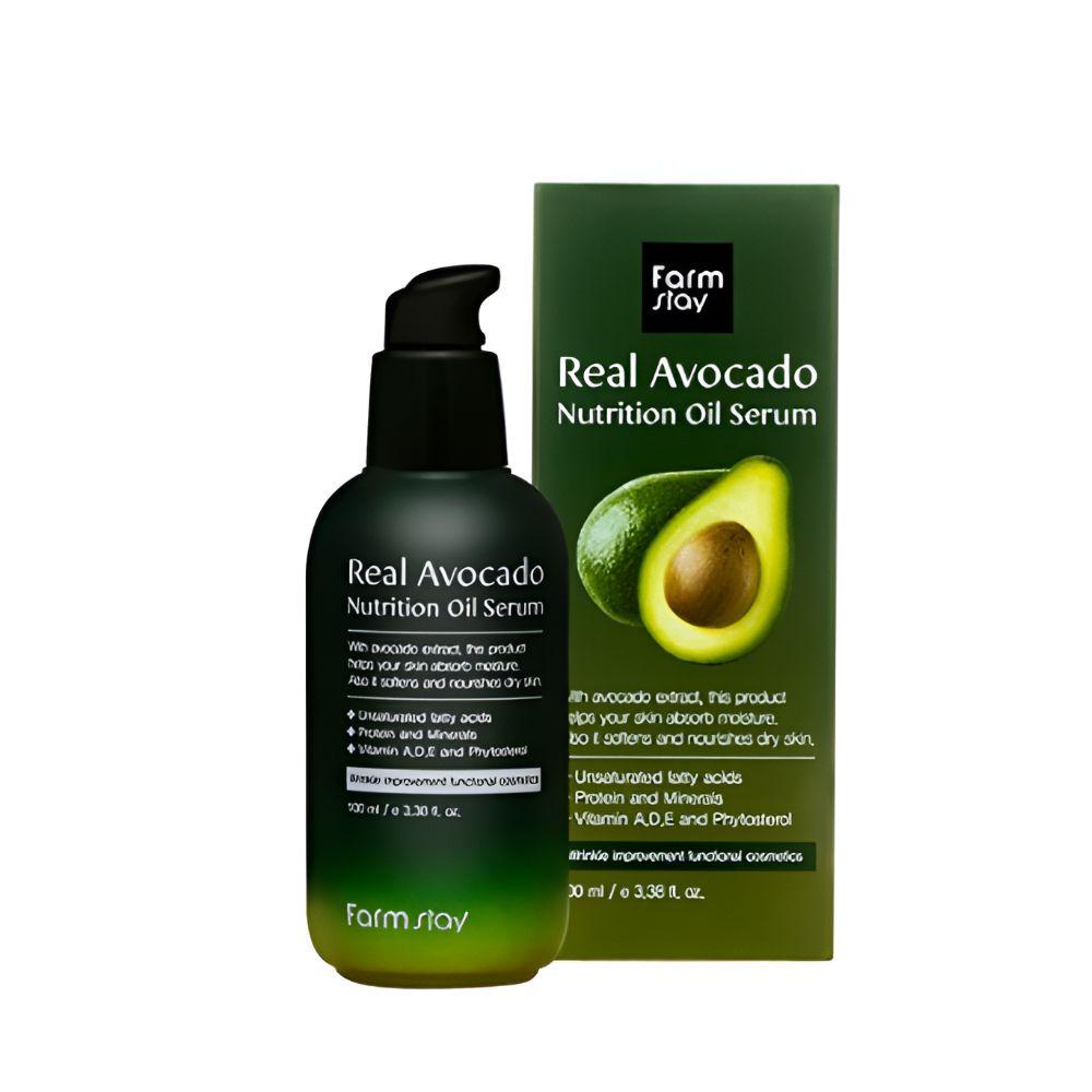 Farmstay Real Avocado Nutrition Oil Serum Deep Nourishing Hydrating Facial Serum 100ml x 2