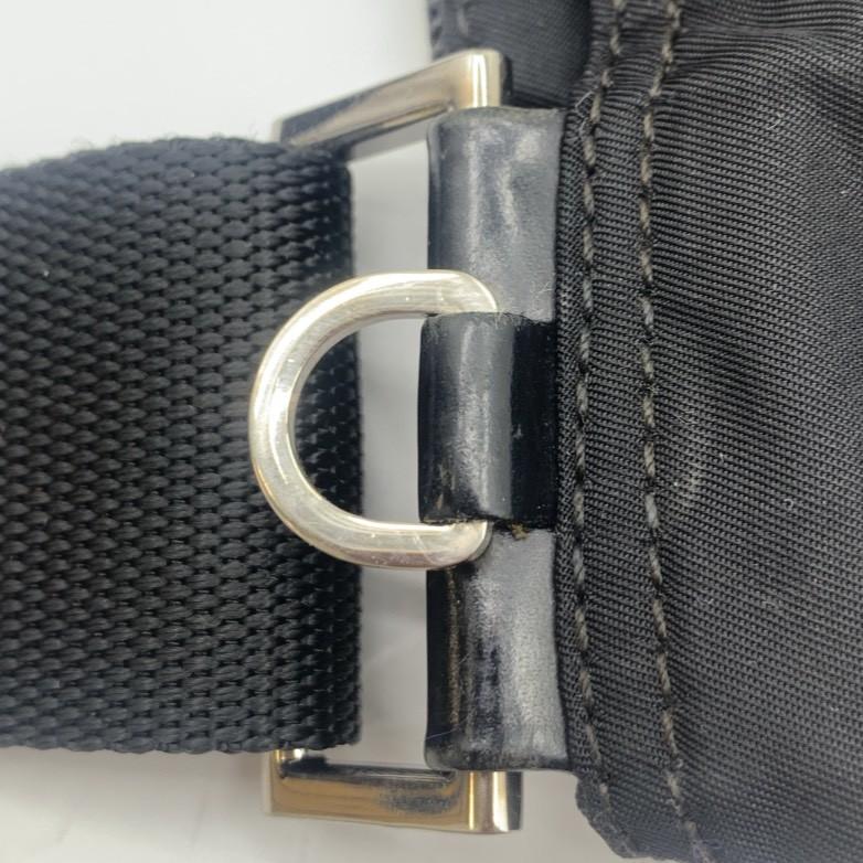 PRADA Tessuto Nylon Shoulder Bag Crossbody Pochette Sacoche Silver Hardware Triangle Logo Plate Black Men Women