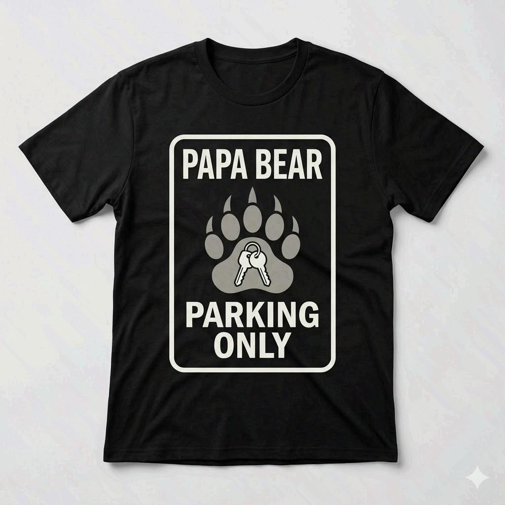 Papa Bear Parking Only Shirt Funny Father s Day Garage Dad Gift Tee S разноцветный