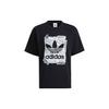 Originals Trefoil Sticker Print Casual Sport Crew Neck Short Sleeve T-Shirt Men Tops Black HL4113