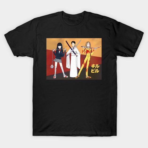 

Men Black Print T-shirt Kill Bill Gals No-Cut Transfer Paper Print Cotton Tshirt M чёрный