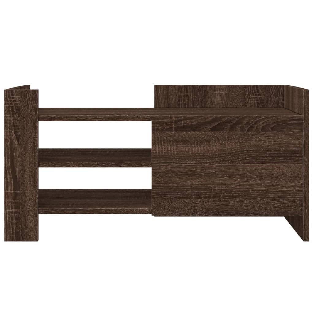 TV Stand in Brown Oak Effect 80 x 35 x 40 cm Particleboard