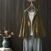 Cotton Yarn Shirts Large Size Tops Women Japan Style Hooded Long Sleeve Shirts and Blouses Loose Hoodies Outwear