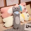 Cat Plush Bib Toy Long Pillow Cartoon Stuffed Doll Decoration Kids Gift Cute