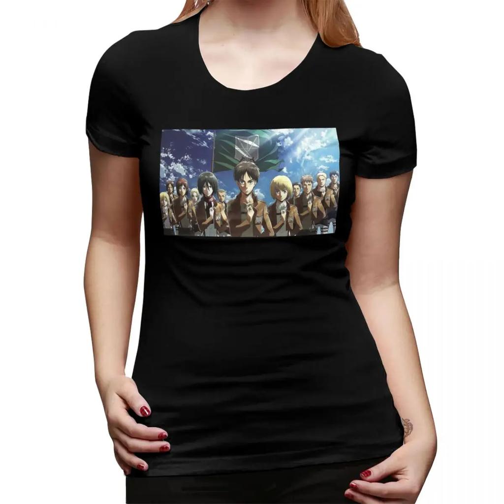 Attack On Titan Zeke Yeager TShirt for Women Round Neck Streetwear T Shirts Womens Short Sleeve Summer Clothes Tops
