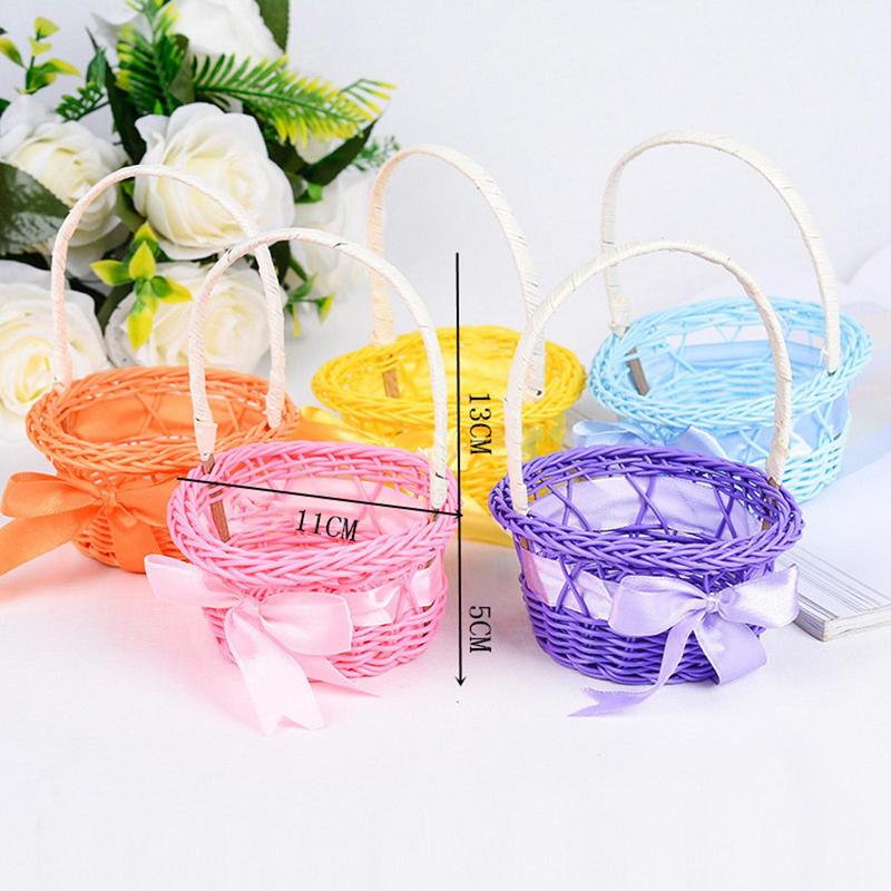 Panier Sac à Main Simple en Osier Tressé Pour Arrangement de Fleurs Fraîches Décoration de Maison Jardin Ou Panier Organisateur de Rangement Cadeau