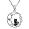 2024 New Cat Moon Stone Chokers Necklace Sparkling Colorful Rhinestone Pendant Necklaces for Women Fashion Gothic Jewelry Gifts