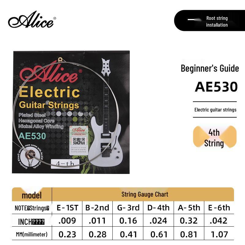 Alice Genuine Electric Guitar Single Spare Strings (1st-5th)