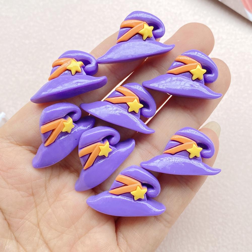 10Pcs New Cute Resin Cartoon Halloween Ghost, Pumpkin Series Flat Back Scrapbooking DIY Jewelry Craft Decoration Accessories