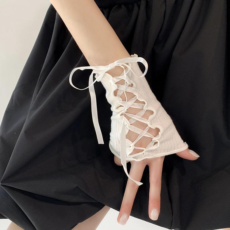 Harajuku Y2K Style Sexy Fingerless Cosplay Tie-Up Sleeves