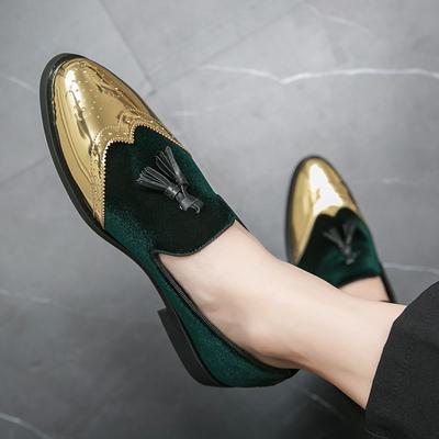 Fashion High Quality Slip-on Green Loafers Men's Tassel Soft Leather Moccasin Flats Walking Men Shoes Casual Shoes Nubuck Leather Shoes
