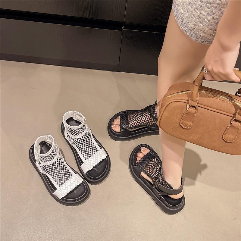 Woven Hollow Sandals Women's Summer New Small Height-increasing Muffin High-top Cool Boots