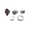 Cool Handsome Ladies Grip Ring, Punk Reaper Sickle Retro Belt Buckle Ring 5-piece Set