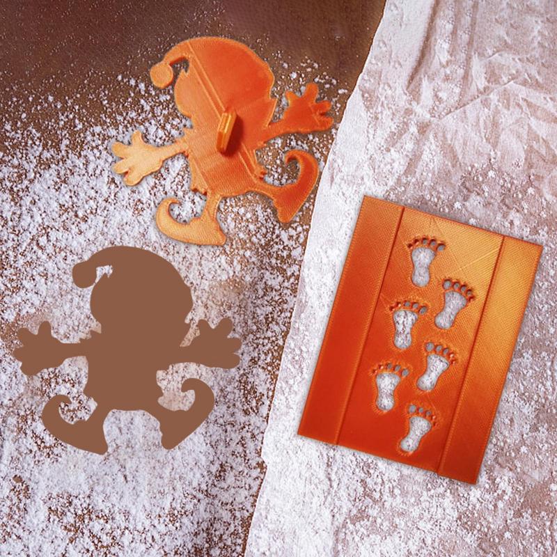 Christmas Foot Stencil 3D Christmas Stencil Reusable Footprint Templates Small Holiday Stencils Snow Painting Paste Christmas