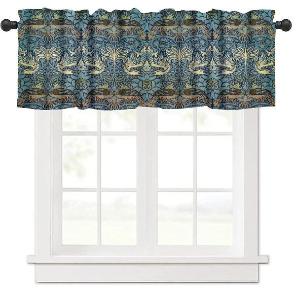 Rustic Cabin Kitchen Valances Curtain,Vintage Country Farmhouse Bear Moose Deer Rod Pocket Small Valance Treatments for Living Room Bedroom