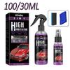 100/30ML Quick Ceramic Coating Nano Spray Kit High Protection Car Coating Wax Polishing Spray 3-in-1 Fast Plating Kit