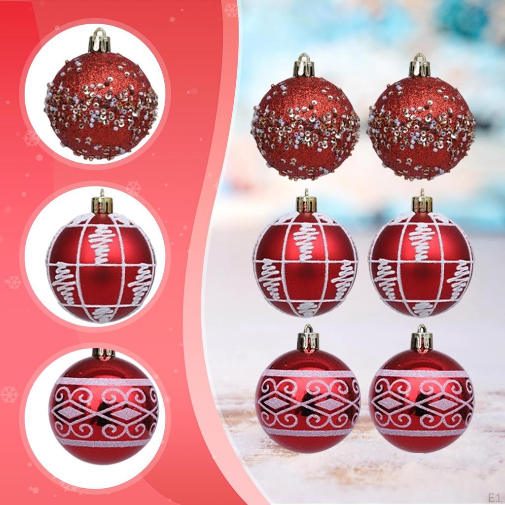 6 Pieces Christmas Ball Ornament Tree Ornaments Pendants for Engagement