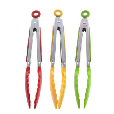 Salad BBQ Kitchen Food Serving Tongs Stainless Steel Nylon Kitchen Utensil Tool