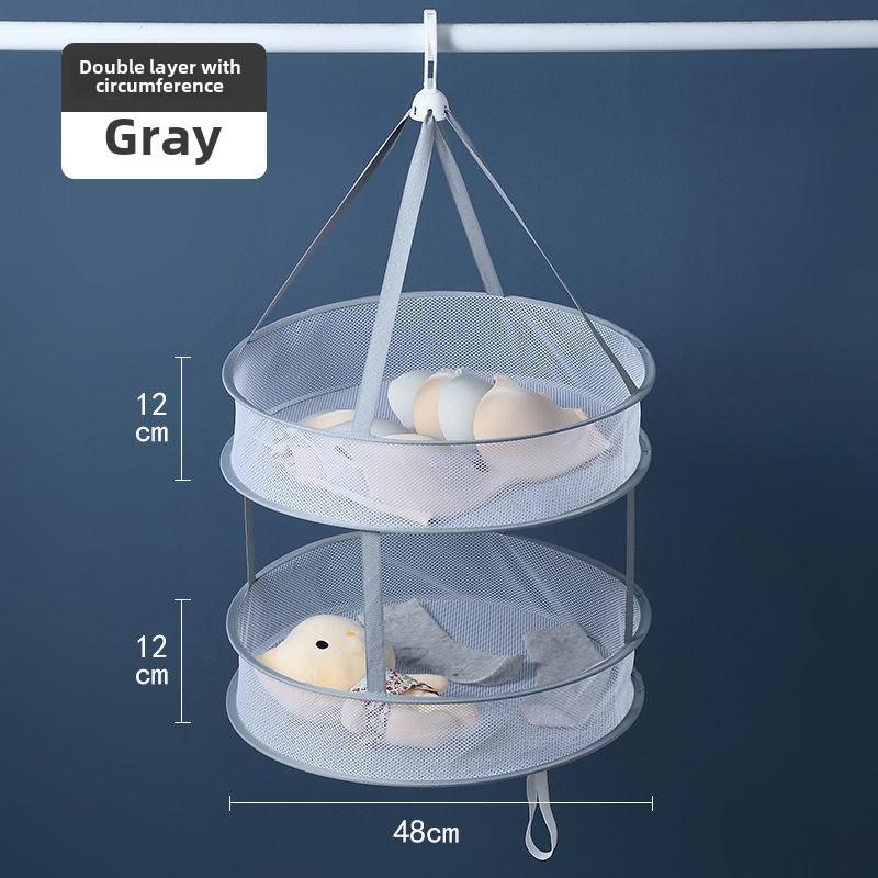 Foldable Mesh Drying Net Basket Hanging Storage Rack for Clothes Laundry Multi-Layer Organizer