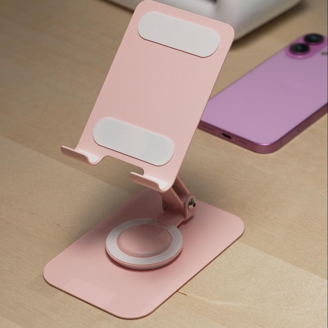 Macron All-Metal Rotating Foldable Desktop Phone Stand with Custom Logo