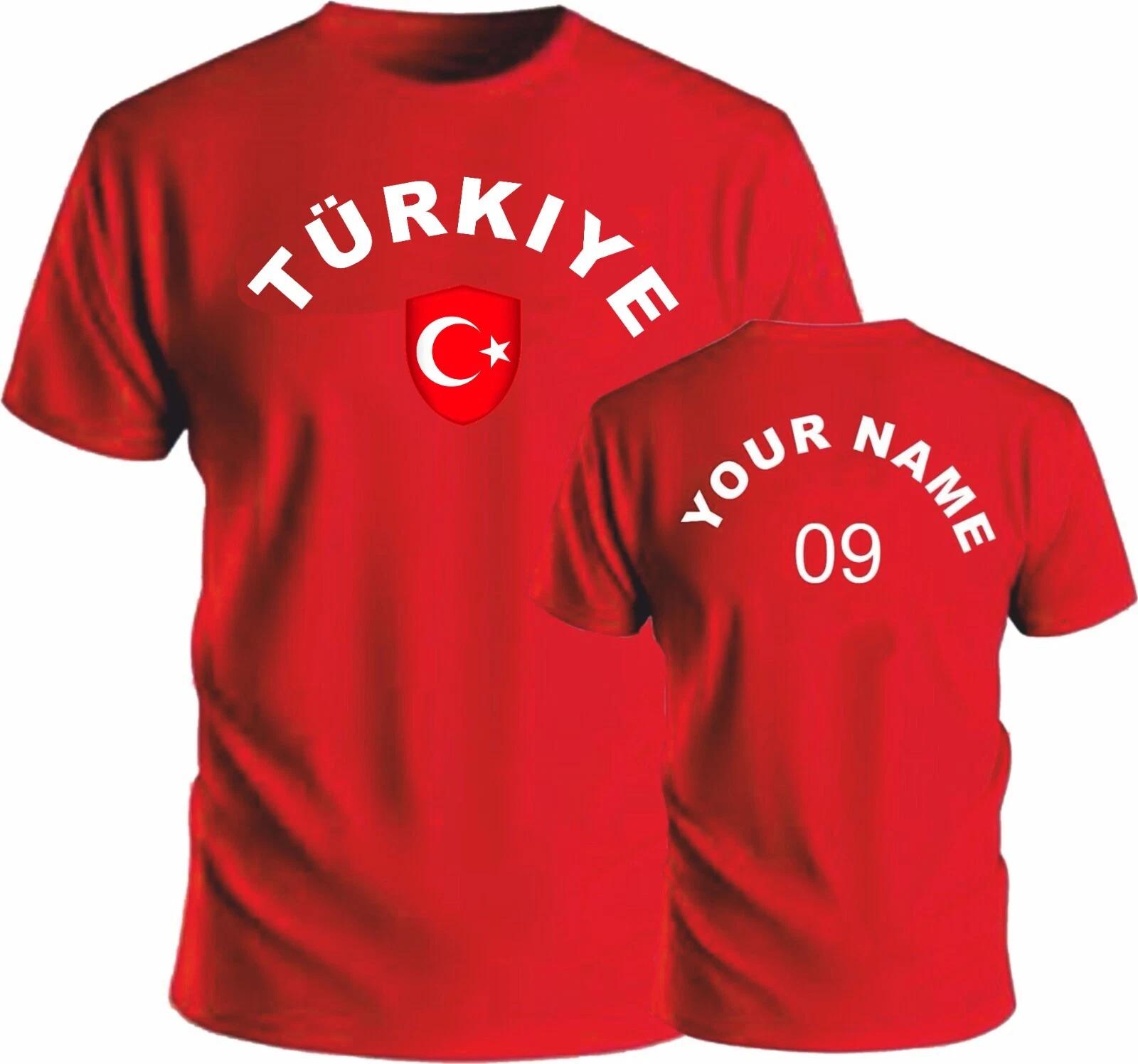 Personalise Trkiye Football T-Shirt Sports Soccer Fan s Costume Flag Badge top 3XL