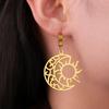 LIKGREAT Vintage Celtic Crescent Moon Sun Drop Dangle Earrings for Women Stainless Steel Good Luck Pendant Jewelry Birthday Gift