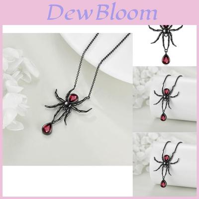Gothic Style Black Spider Pendant Necklace For Women Fashionable Statement Jewelry