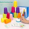 Montessori Colorful Stacking Cup Game With Cards Kids Educational Intellectual Enlightenment Color Cognition Logic Training Toy