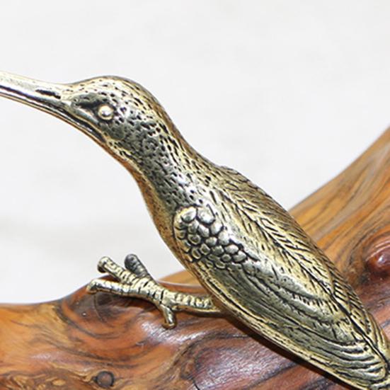 Woodpecker Ornament Realistic Vintage Copper Christmas Tree Decoration Bird Statue for Bedroom