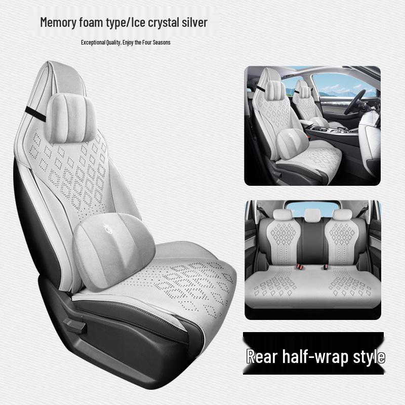 Hao Yue PRO Full Leather Car Seat Cushion - Universal, Four Seasons, Half-Pack