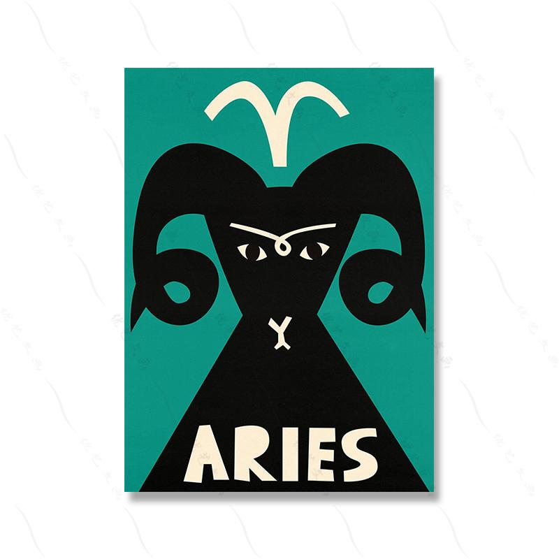 Wassermann Sternzeichen Wand Kunst Poster Druck Retro Stil Astrologie Abstrakte Glück Geburtstag Geschenk Leinwand Malerei Zimmer Home Decor