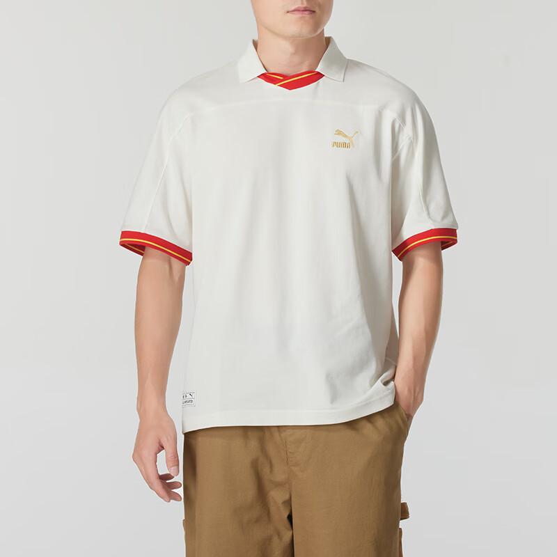 Puma Color Block Breathable Comfortable Short Sleeve T-Shirt Unisex Tops White 629228-65