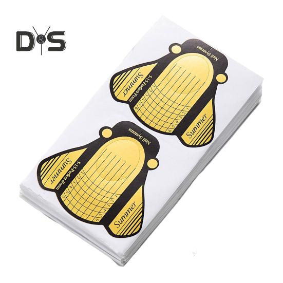 100 szt. Profesjonalne Formy do Długich Paznokci Akrylowe Formy Papierowe do Paznokci Łatwe w Użyciu Grube Formy do Przedłużania Paznokci Narzędzia do Manicure