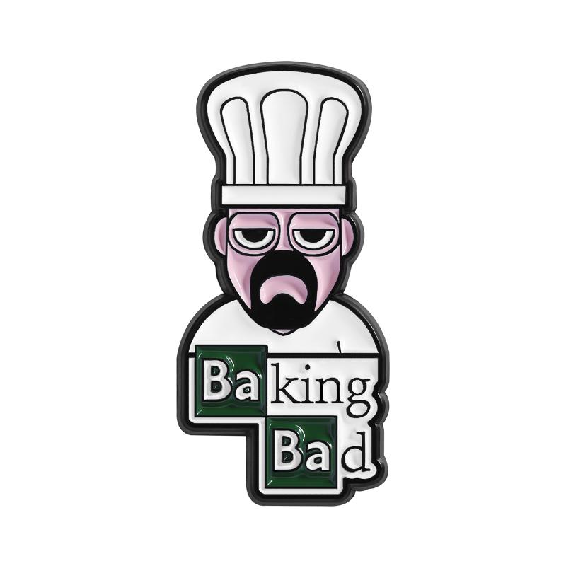 Baking Bad Cook Enamel Pins Custom TV Character Chemistry Teacher Brooches Lapel Badges Jewelry Gift for Fans Friends
