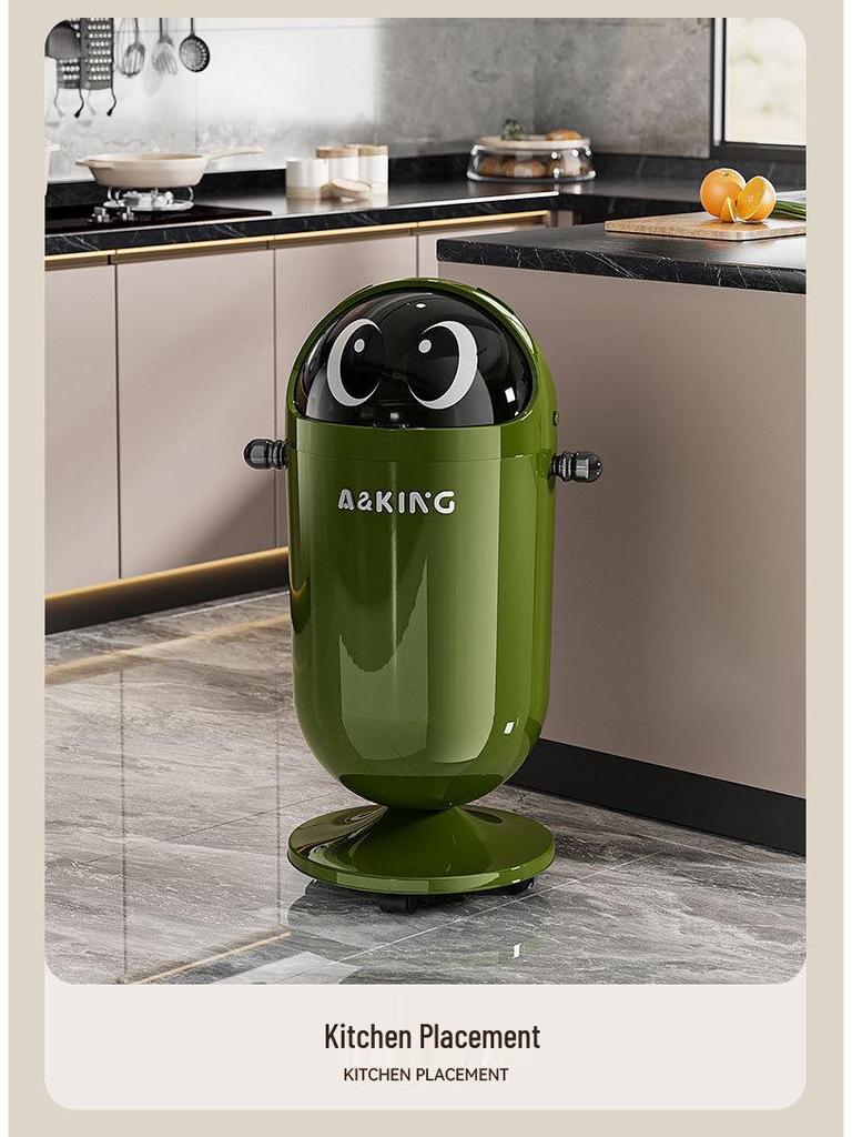 2026 High-End Large Capacity Trash Can with Wheels & Flip Lid for Living Room/Bedroom