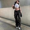 European & American Hip-Hop Style Women's Low Waist Workwear Denim Trousers