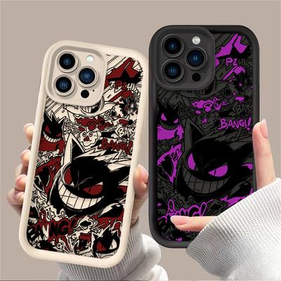 Luxury Gengar P-Pokemon Soft Case For iPhone 17 Air 16 16E 15 14 13 12 11 Pro Max X XS X S Max XR SE 2020 SE4 7 8 Silicone Cover