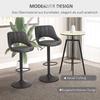 Bar Stool Set of 2, Faux Leather Look, Swivel, Height Adjustable, Footrest, Metal Frame, 47 x 52 x 87-109 cm, Grey