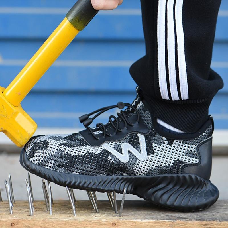 Nuove Scarpe Antinfortunistiche da Uomo Traspiranti con Puntale in Acciaio, Antiscivolo, Stivali da Lavoro Indistruttibili, Scarpe Antiscasso, Scarpe da Lavoro da Uomo