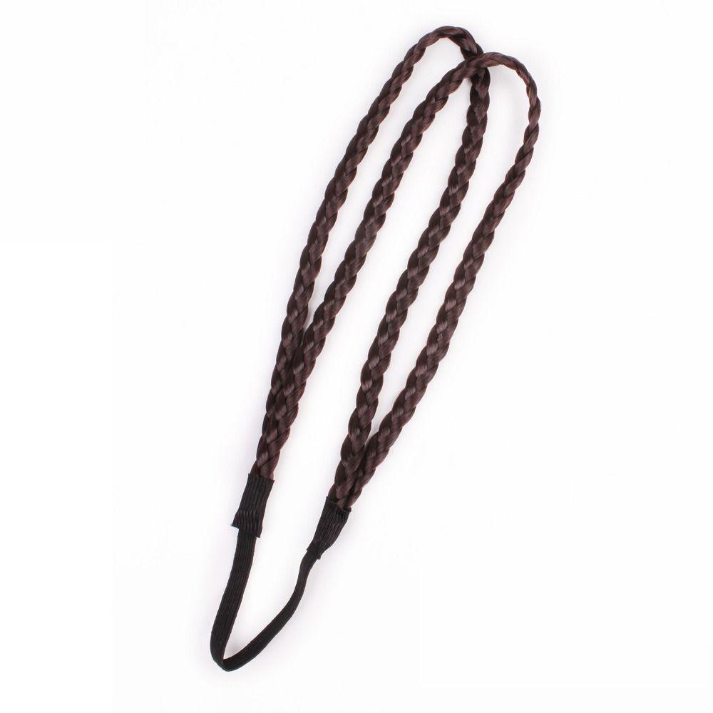 Twist Elastic Hair Headband Double Braided Headwear Plaited Headband Synthetic Braided Headbands