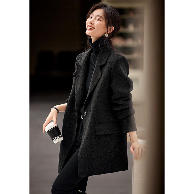 

XWI Women s 100% Wool Double-Faced Suit-Style Long Coat 2XL