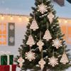 Christmas Decorations Wooden Snowflake Star Pendants Christmas Tree Wooden Pendants