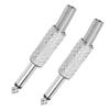 2Pcs Audio Adapter Male Coupler Joiner Guitar Earphone Straight Jack Plug In Connector 6.35mmSingle