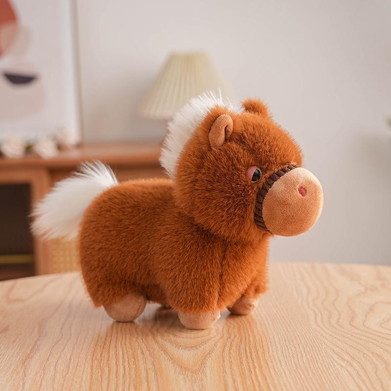 1 Pièce Poupée Faite Main Dessin Animé Anime Mignon Oreiller 21Cm Simulation Poupée Cheval Jambes Courtes Peluche Jouet Amusant Cadeau pour Enfants
