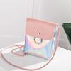 Women  Laser Cover Ring Hasp Crossbody Bag Ladies Coin Phone Shoulder Bag Solid Color Shoulde