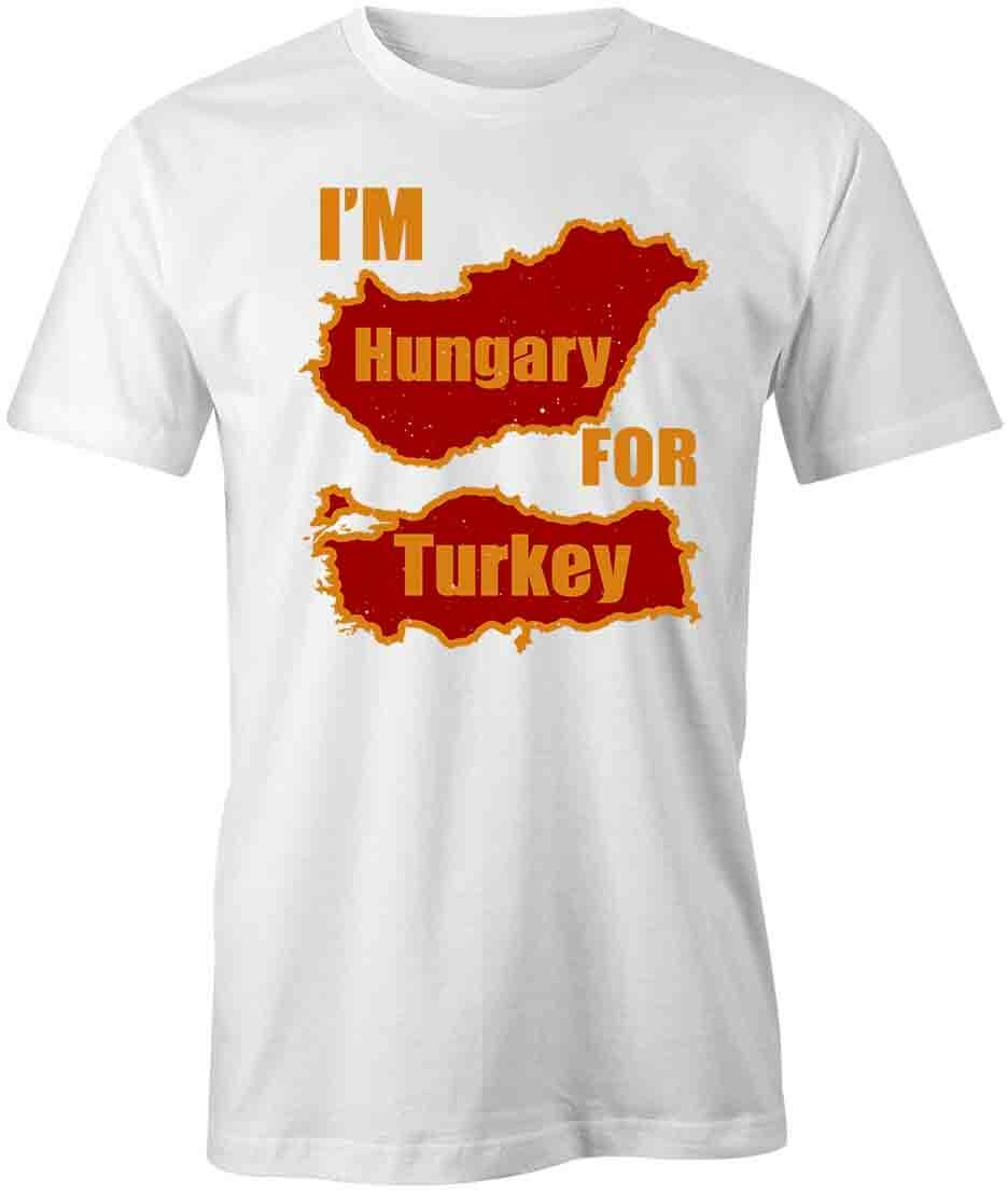 HUNGARY FOR TURKEY Tee Short-Sleeved Cotton THANKSGIVING HOLIDAY S1WS471 XL