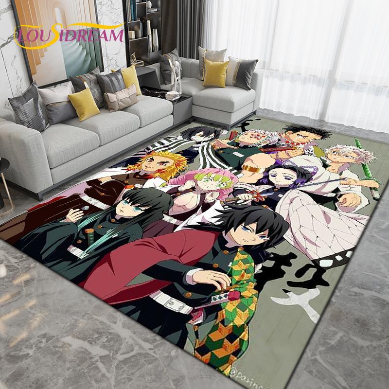 Cartoon Demon Slayer Area Rug Large,Carpet Rug for Living Room Children's Room Decoration,Kids Play Crawl Non-Slip Floor Mat