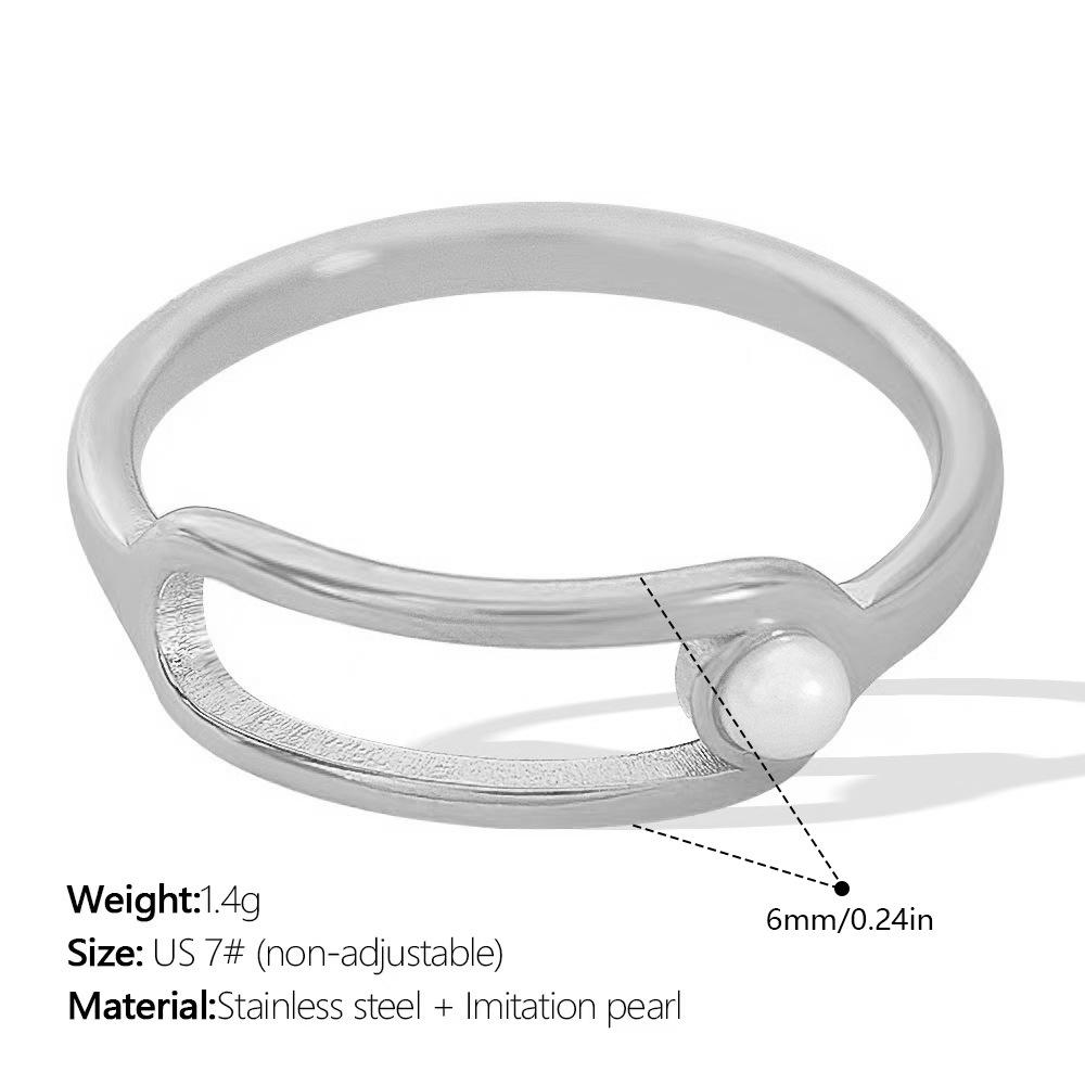 Minimalist hipster stainless steel double-layer ring niche design ring ring set